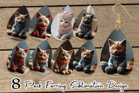 Earring Cat Embroidery