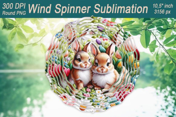 Easter Embroidery Wind Spinner Design