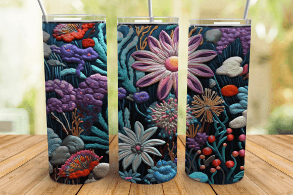 Embroidery Floral 20oz Skinny Tumbler PNG Review