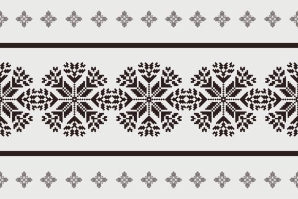 Embroidery Floral Border Runner Pattern
