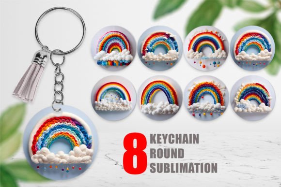 Keychain Rainbow Embroidery