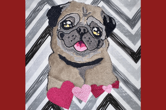 Pug with Hearts Embroidery Appliqué Review