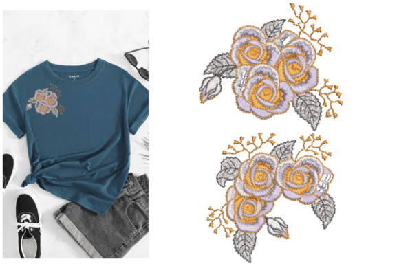 Rose Flowers Embroidery Designs
