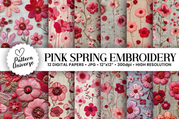 Spring Hand Embroidery Digital Papers Review